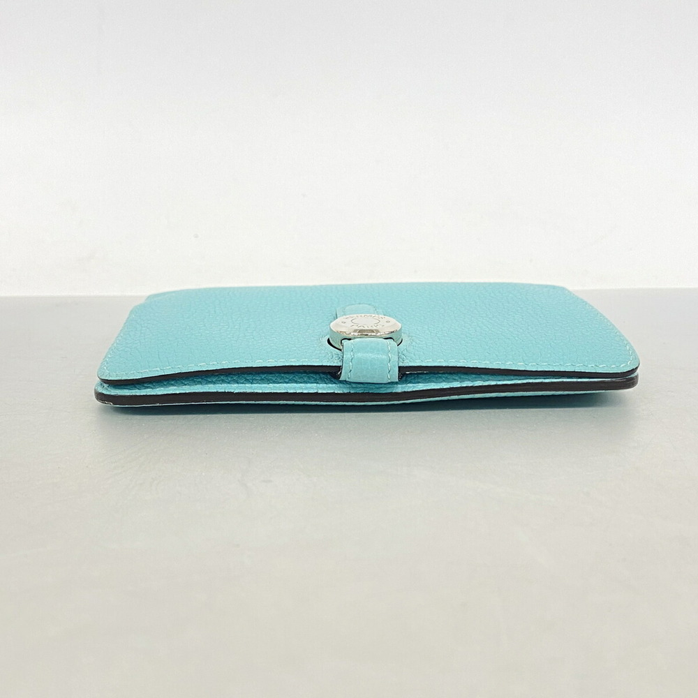 Hermes Dogon Compact Togo Leather Wallet/Coin Case, Blue Saint-Cyr, X Stamp, ... - Picture 2 of 8